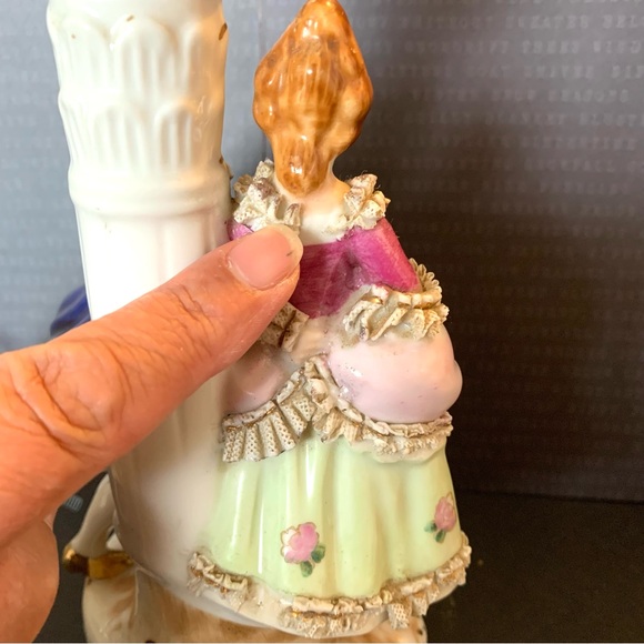 VTG COLONIAL LAMP LADY AND MAN VANITY BOUDOIR - Picture 7 of 11